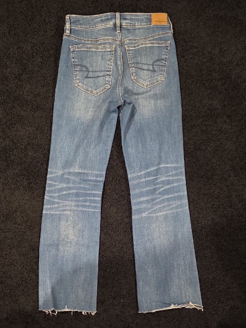 American Eagle Outfitters Light Blue High-Rise Crop Flare Button-Fly Jeans - Picture 4 of 4
